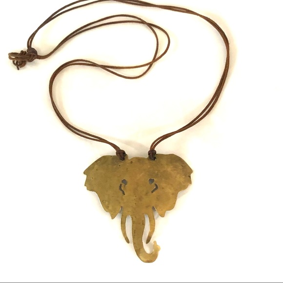 Artisan Hand Crafted Elephant on Leather Necklace. - Picture 12 of 15